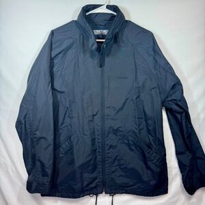 VTG Structure Lightweight‎ Jacket Full Zip Windbreaker Casual Navy Size Small